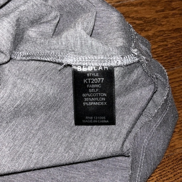 Beulah style grey short sleeves round neck  top Sz M/L - Picture 6 of 16